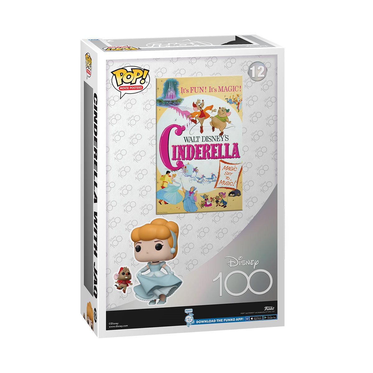 Disney 100 Cinderella with Jaq Funko Pop! Movie Poster with Case #12