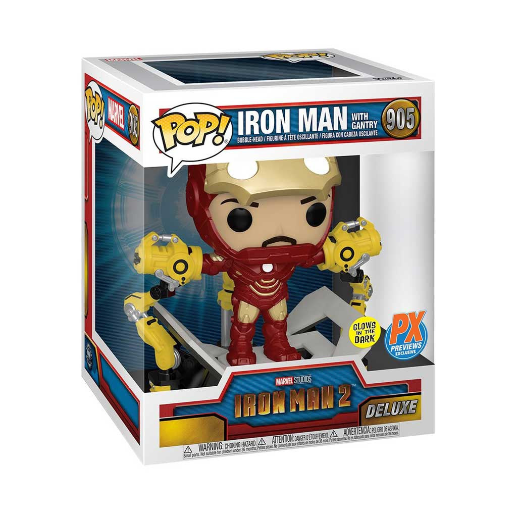 Iron Man 2 Iron Man MK IV with Gantry Glow-in-the-Dark 6-Inch Deluxe Pop! Vinyl Figure #905