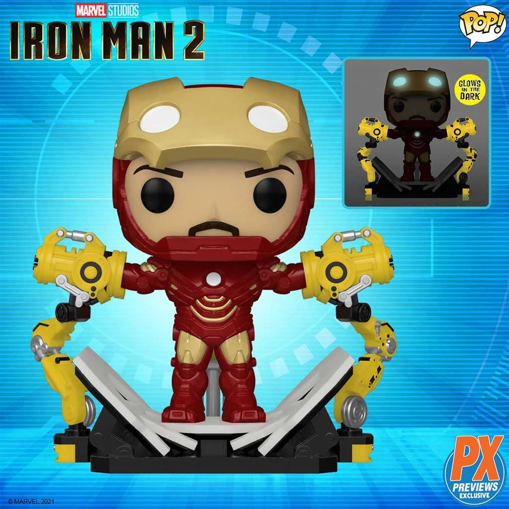 Iron Man 2 Iron Man MK IV with Gantry Glow-in-the-Dark 6-Inch Deluxe Pop! Vinyl Figure #905