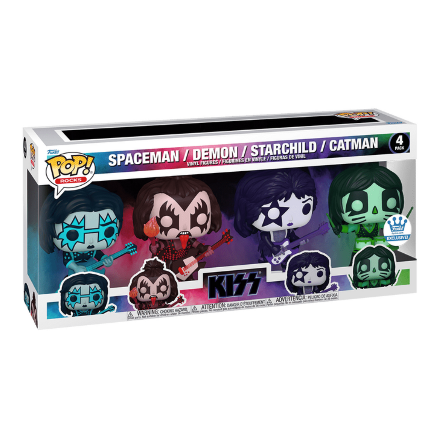KISS Color Spotlight 4-Pack Funko Pop! Exclusive Vinyl Figure Pop Rocks