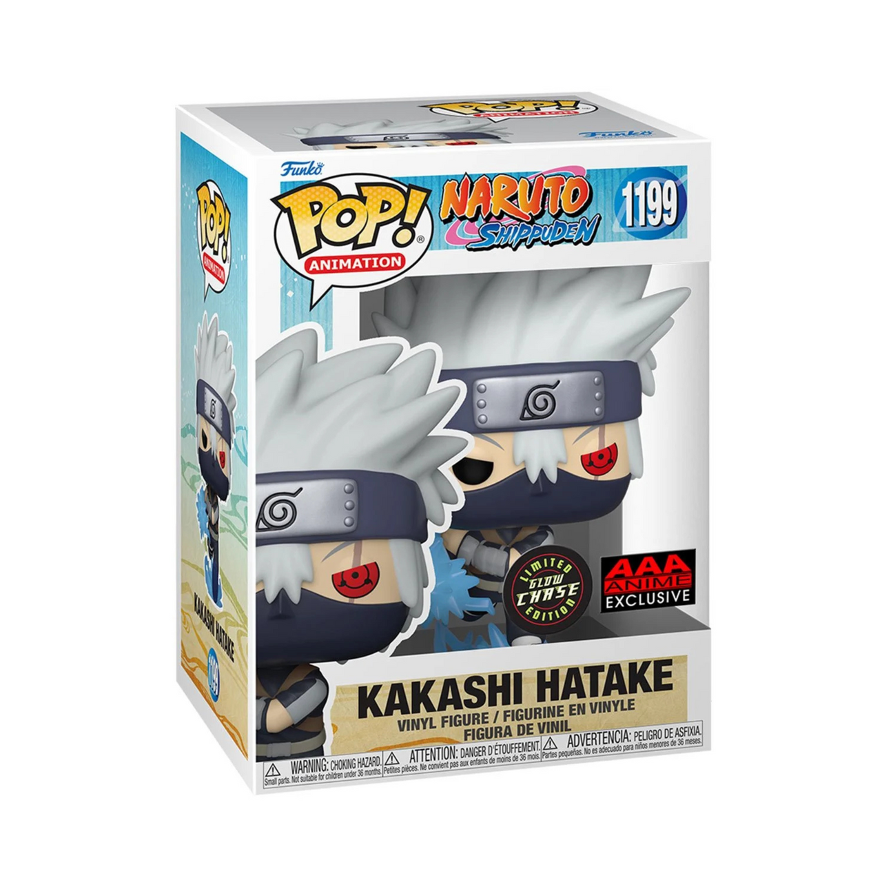 Naruto Shippuden CHASE Young Kakashi Hatake with Chidori Glow-in-the-Dark Exclusive Pop! Vinyl Figure #1199