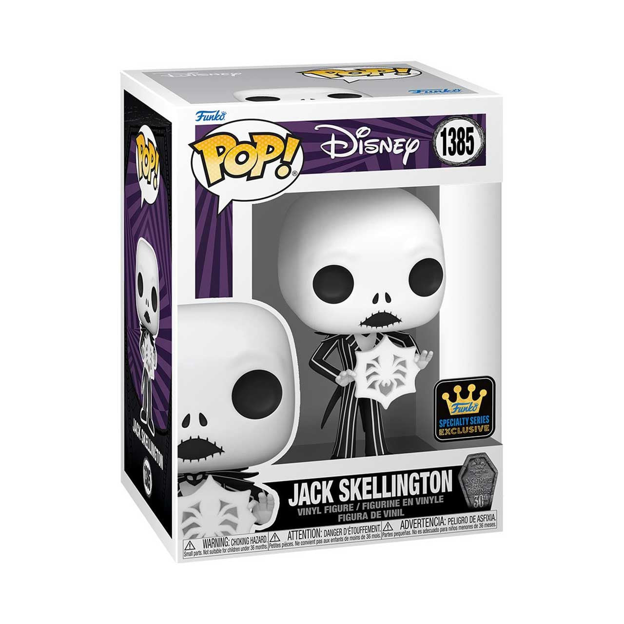 Nightmare Before Christmas 30th Anniversary Jack Skellington with Snowflake Pop! Vinyl Figure #1385