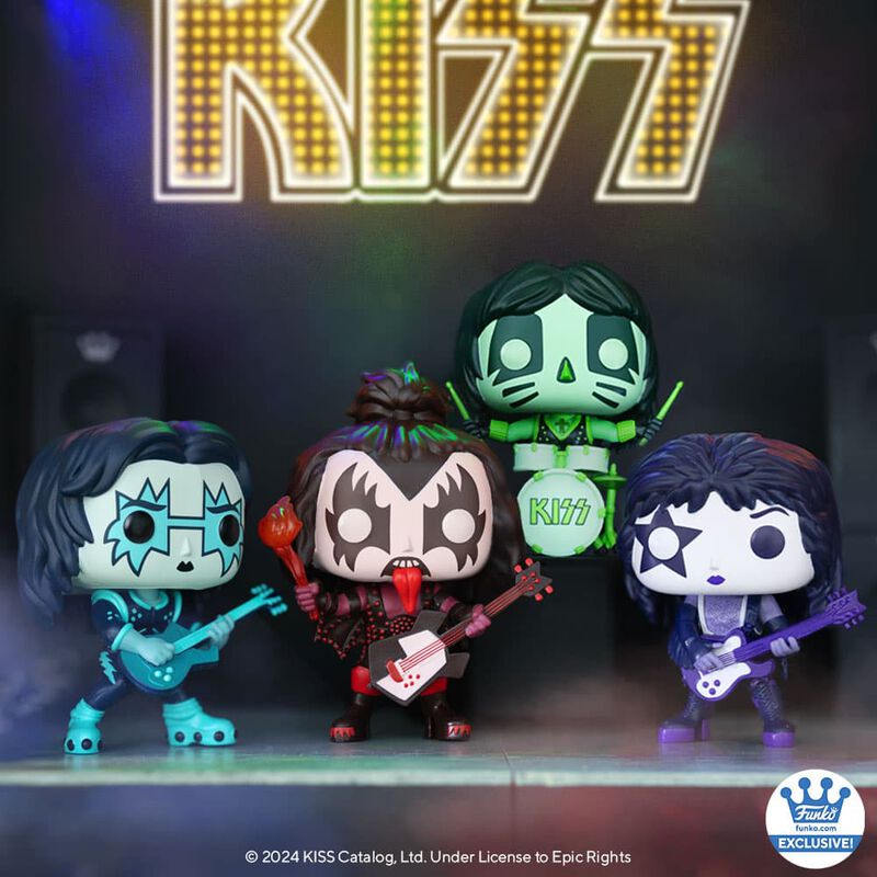 KISS Color Spotlight 4-Pack Funko Pop! Exclusive Vinyl Figure Pop Rocks