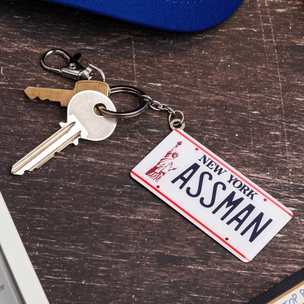 Seinfeld Assman License Plate Keychain