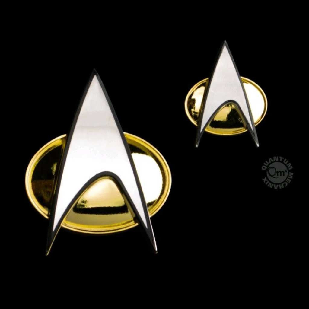 Star Trek Next Generation Communicator Badge and Pin Set Metal Metal Alloy