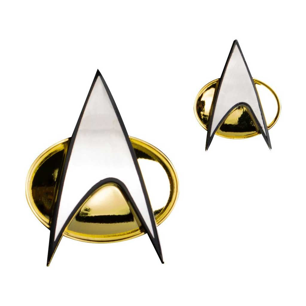 Star Trek Next Generation Communicator Badge and Pin Set Metal