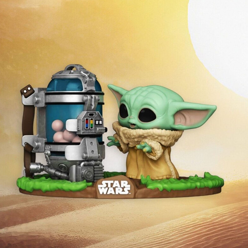 Star Wars The Mandalorian The Child With Egg Canister Pop! Deluxe baby yoda reaching for eggs