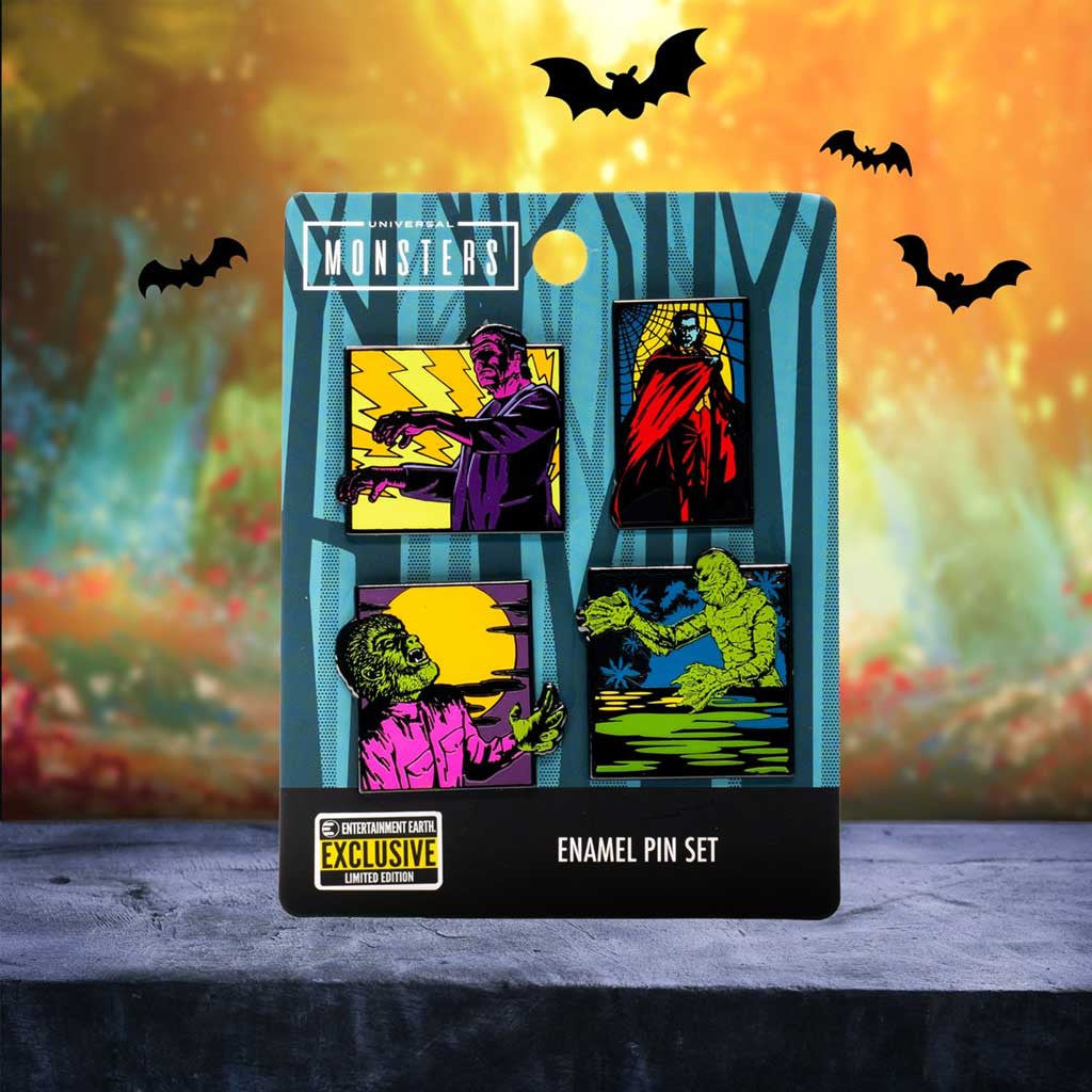 Universal Monsters Limited Edition 4-Piece Enamel Pin Set Spooky