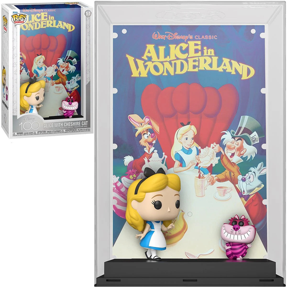 Disney 100 Alice in Wonderland Alice with Cheshire Cat Funko Pop! Movie Poster with Case #11
