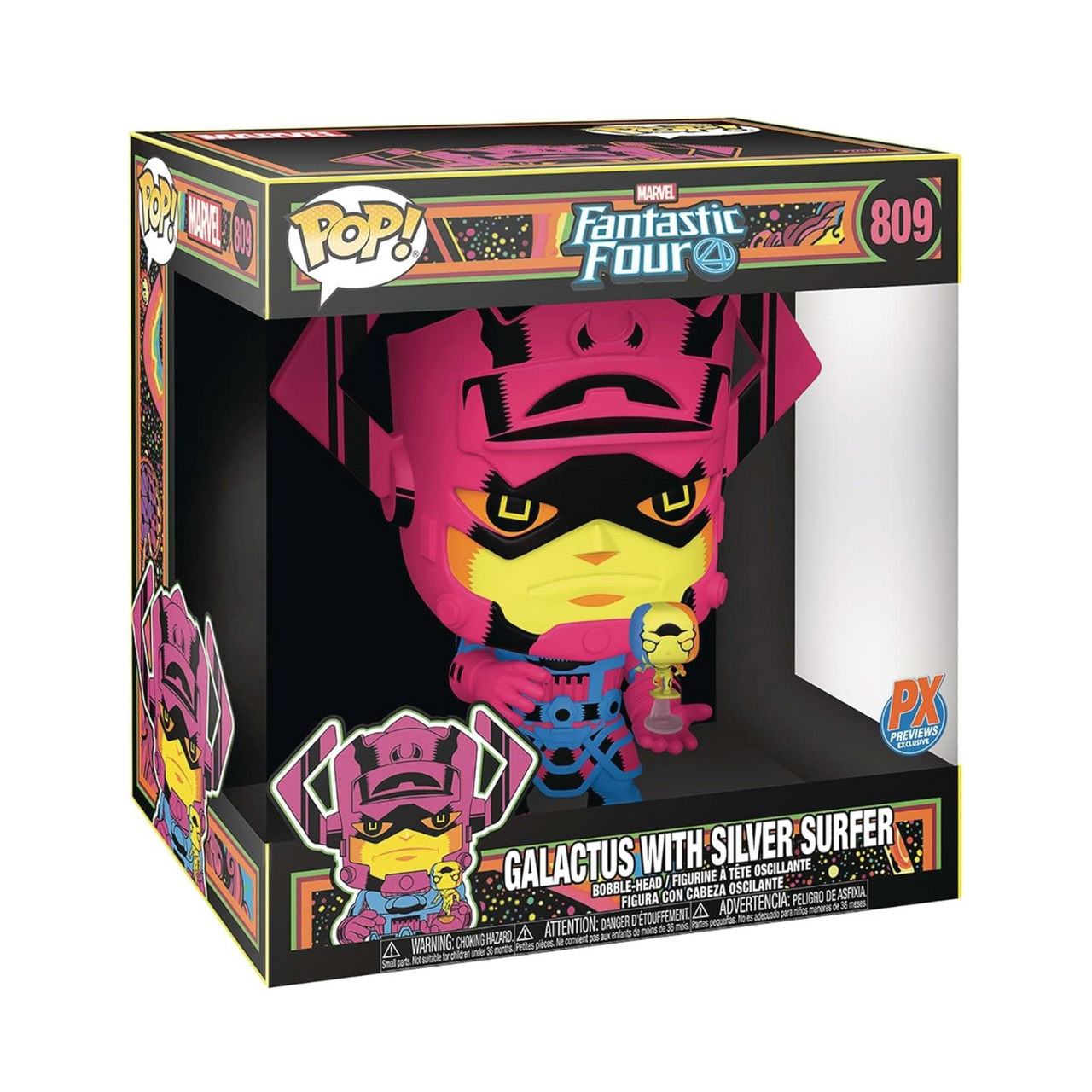 Marvel Galactus with Silver Surfer Blacklight 10-Inch Exclusive Pop! Vinyl Figure #809
