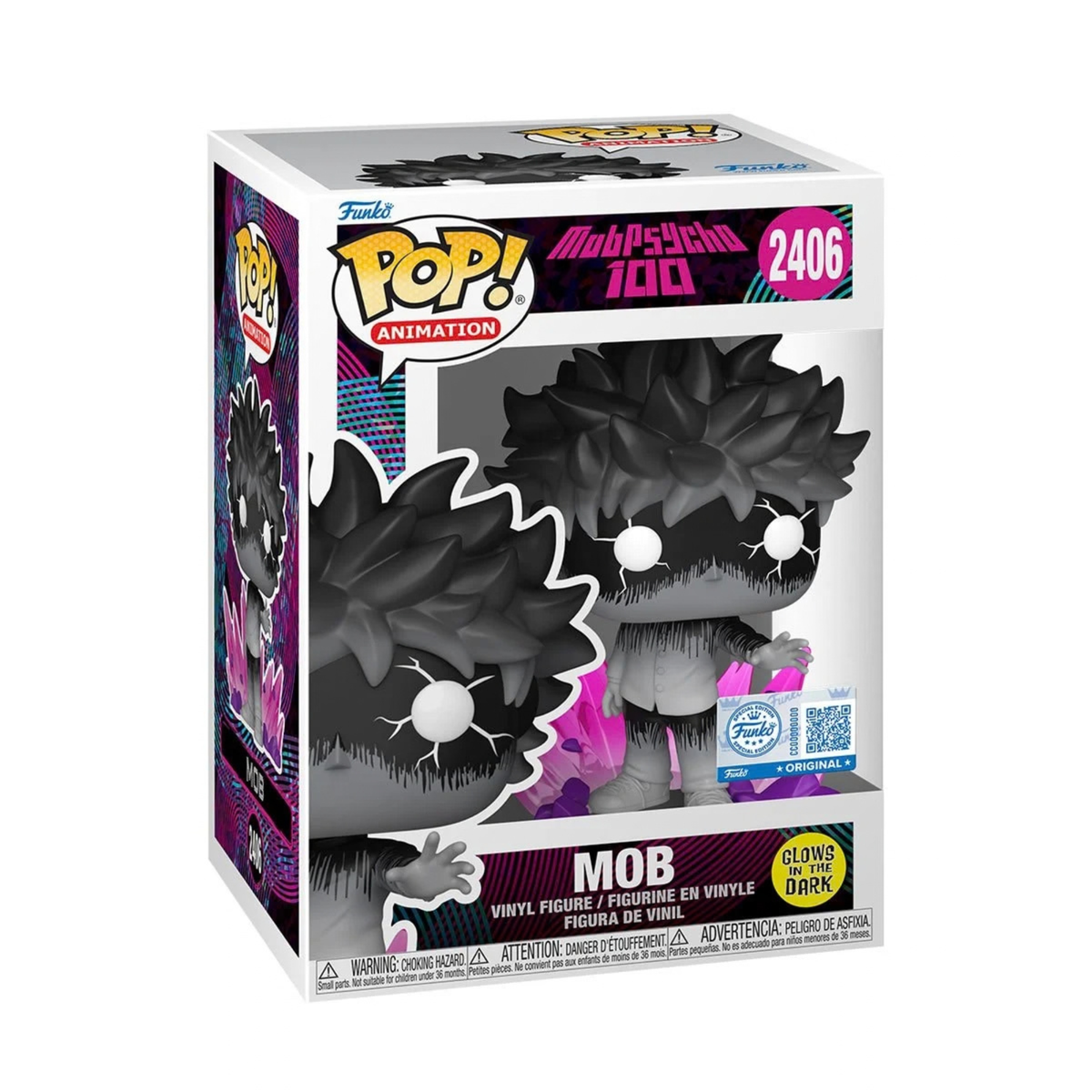 Mob Psycho 100 Mob Glow-in-the-Dark Funko Pop! Exclusive Vinyl Figure #2406