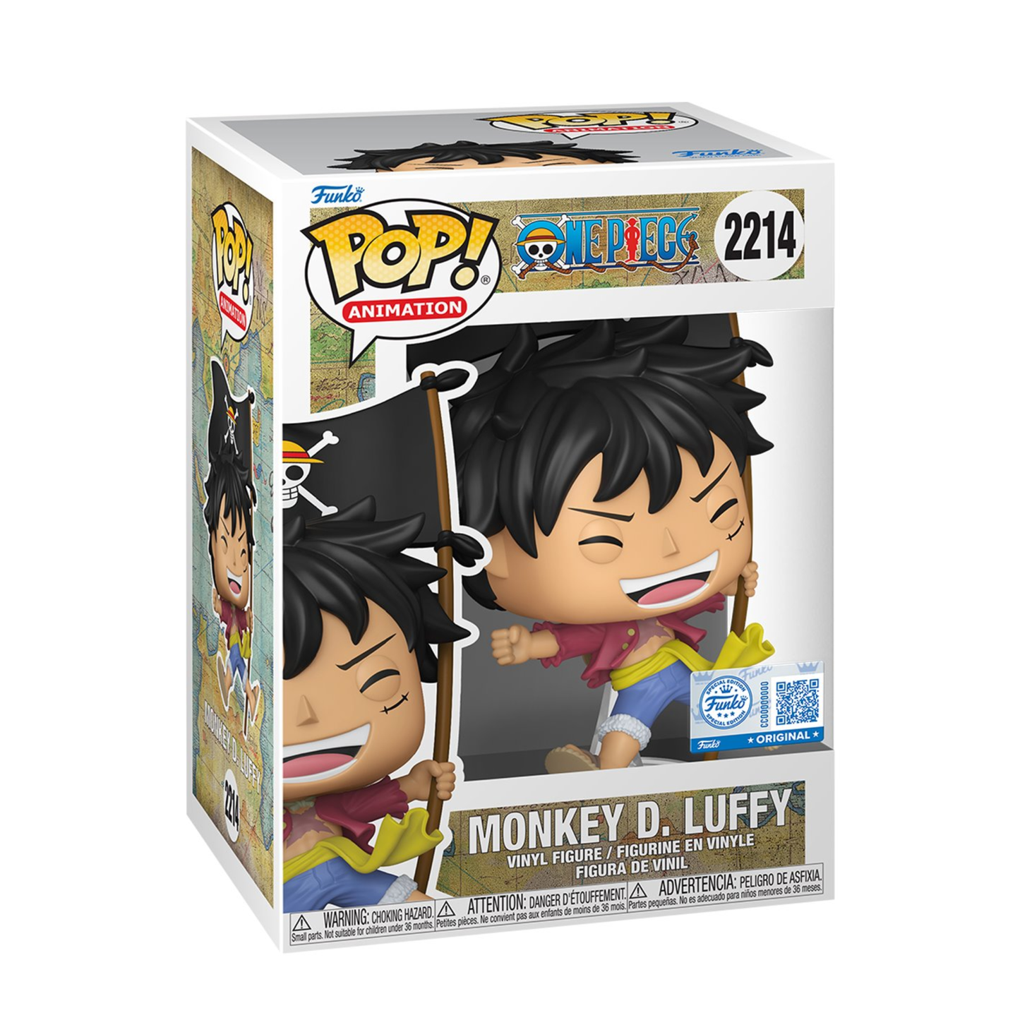 One Piece Monkey D. Luffy with Flag Funko Pop! Exclusive Vinyl Figure #2214