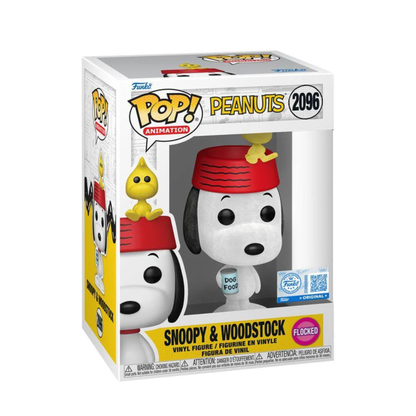 Peanuts Snoopy & Woodstock Flocked Funko Pop! Exclusive Vinyl Figure #2096