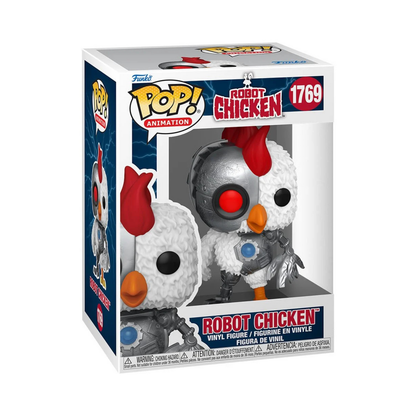 This Robot Chicken Funko Pop! Vinyl Figure #1769 measures approximately 4 1/2-inches tall and comes packaged in a window display box. For ages 3 and up.